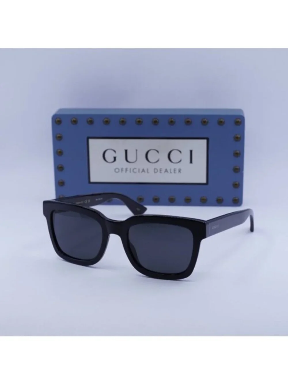 Gucci GG0001SN 001 Square Sunglasses - Black/Grey